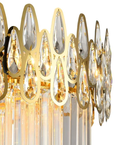 Люстра подвесная NAVIS 76019/8C GOLD Natali Kovaltseva прозрачная золотая на 8 ламп, основание золотое в стиле классический  фото 2